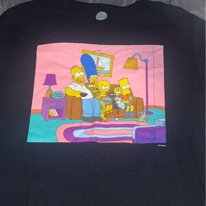 Black Adult T-Shirt with Simpsons Cartoon Print